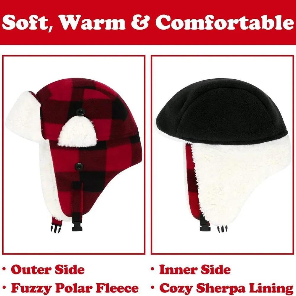 Toddler Winter Hat Baby Boy Winter Hat Sherpa Lined Toddler Warm Fleece Hats Kid